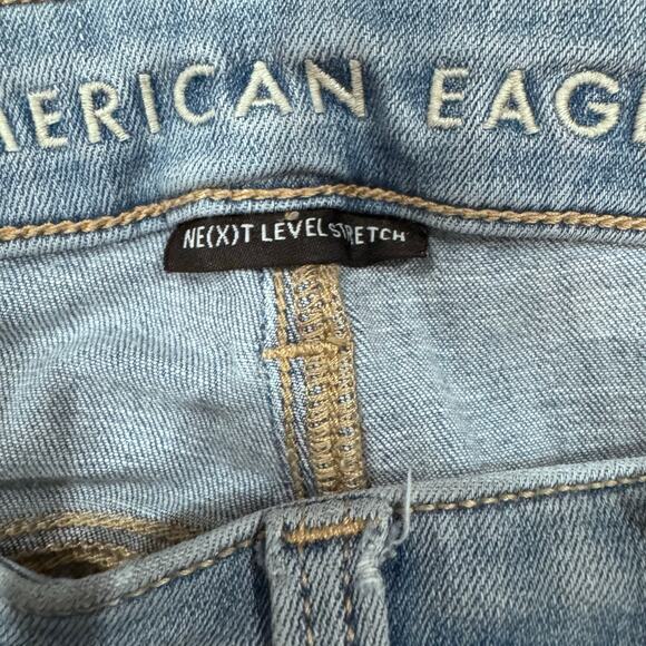 AE Super Hi-Rise Jegging Women’s 4 Short Next Level Stretch Raw Hem Distressed - Picture 6 of 8